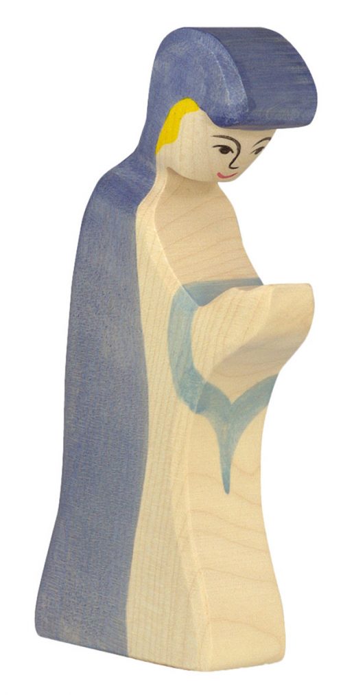 holztiger houten maria blauw wit