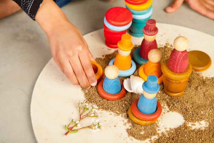 Grapat Houten Nins Poppetjes met Potjes en Schijven - Zomer - Afbeelding 4