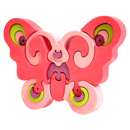 fauna grote vormpuzzel vlinder roze