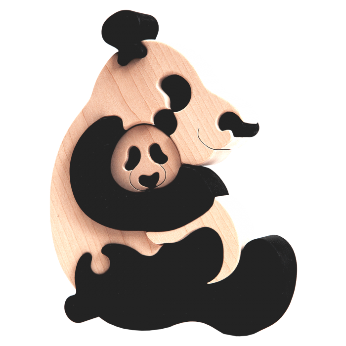 fauna grote vormpuzzel panda beer familie