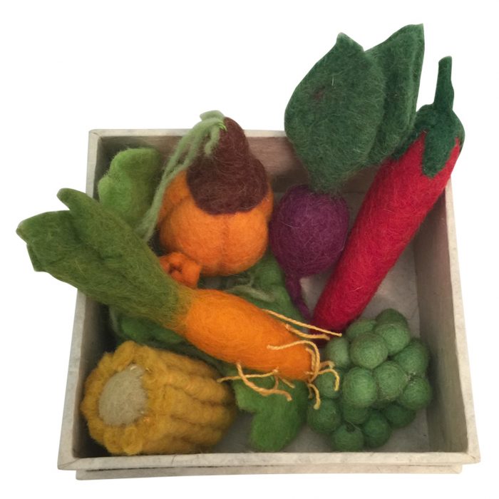 mini vegetable set made from felt