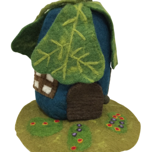 papoose fairy house oak leaf made from felt