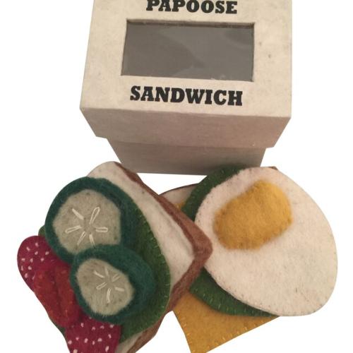 papoose felt sandwich with toppings
