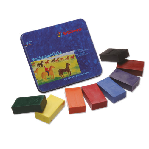 Standaard assortiment blokjes met 8 kleuren van Stockmar