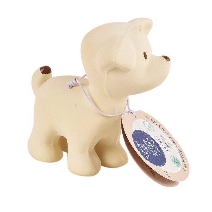 puppy teething toy with label
