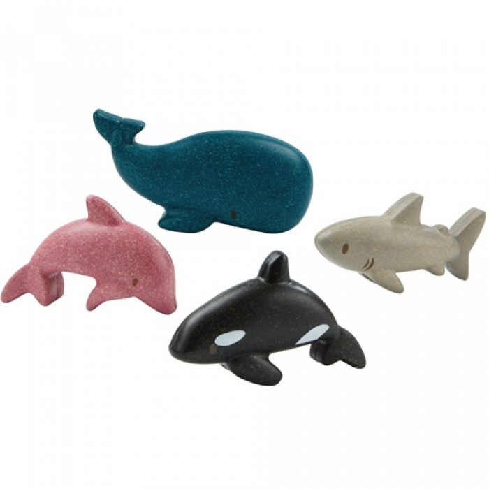 PlanToys walvis, orca, dolfijn en haai