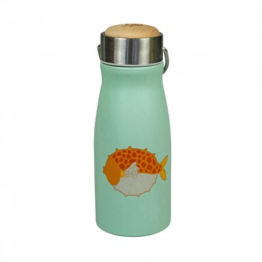 the zoo flask puff fish blue