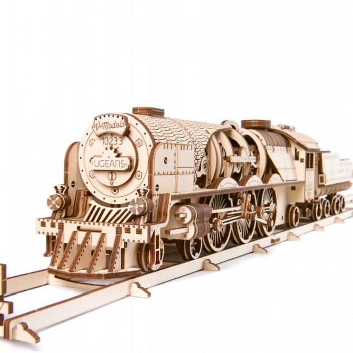 Houten modelbouw trein