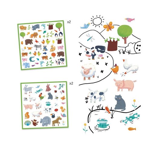 Djeco Paper Stickers - Animals