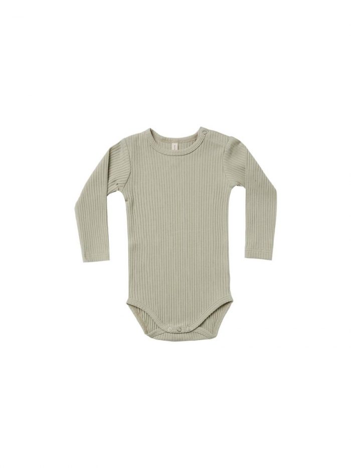 Geribbelde onesie salie Quincy Mae