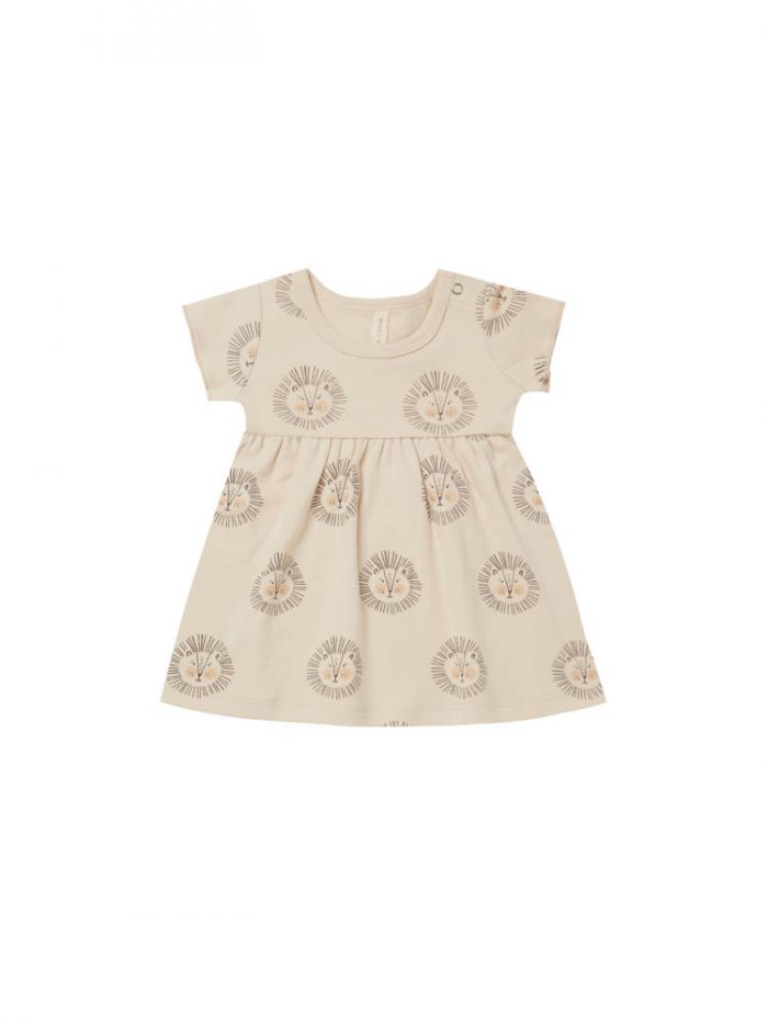 Quincy Mae Short-Sleeve Baby Dress Lions