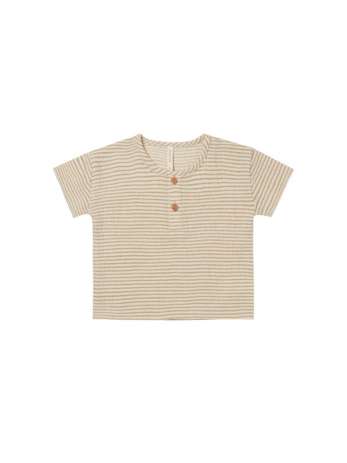 Quincy Mae Henry Top Ocre Stripe