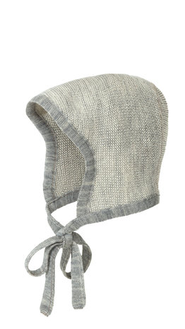 disana knitted bonnet grey-natural