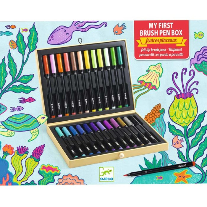 Djeco Colours Sets - Brush Pens Box Kleine Planeet