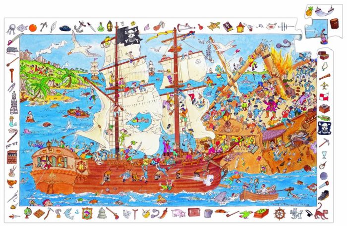 Kleine Planeet Djeco Observation Puzzle - Pirates 100 Pcs