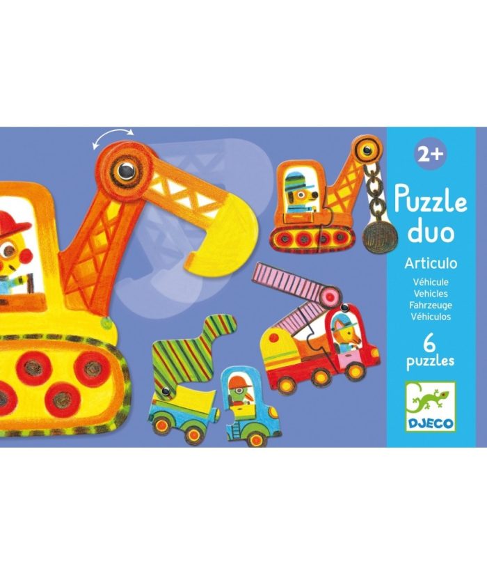 Kleine Planeet Djeco Puzzle Duo - Articulo Vehicles