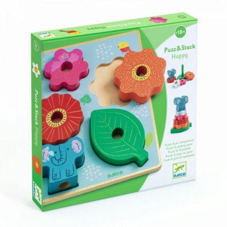 Djeco Relief Puzzle - Puzz & Stack Happy Kleine Planeet