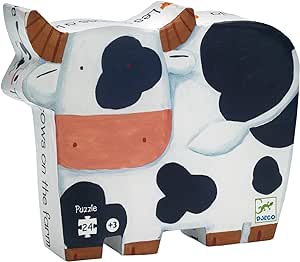 Djeco Silhouette Puzzle - The Cows On The Farm 24 Pcs Kleine Planeet