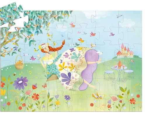 Djeco Silhouette Puzzel Prinses van de Lente 36 pcs Kleine Planeet