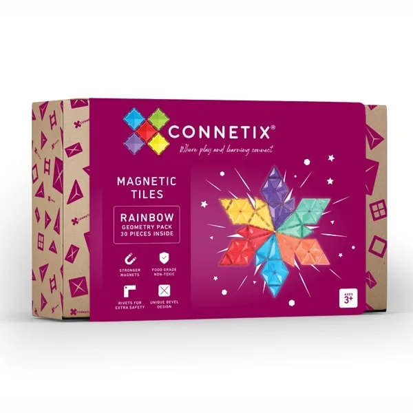 Connetix Tiles Rainbow Geometry Pack - 30 stuks