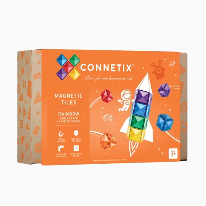 Connetix Tiles Rainbow Square Pack - 42 stuks