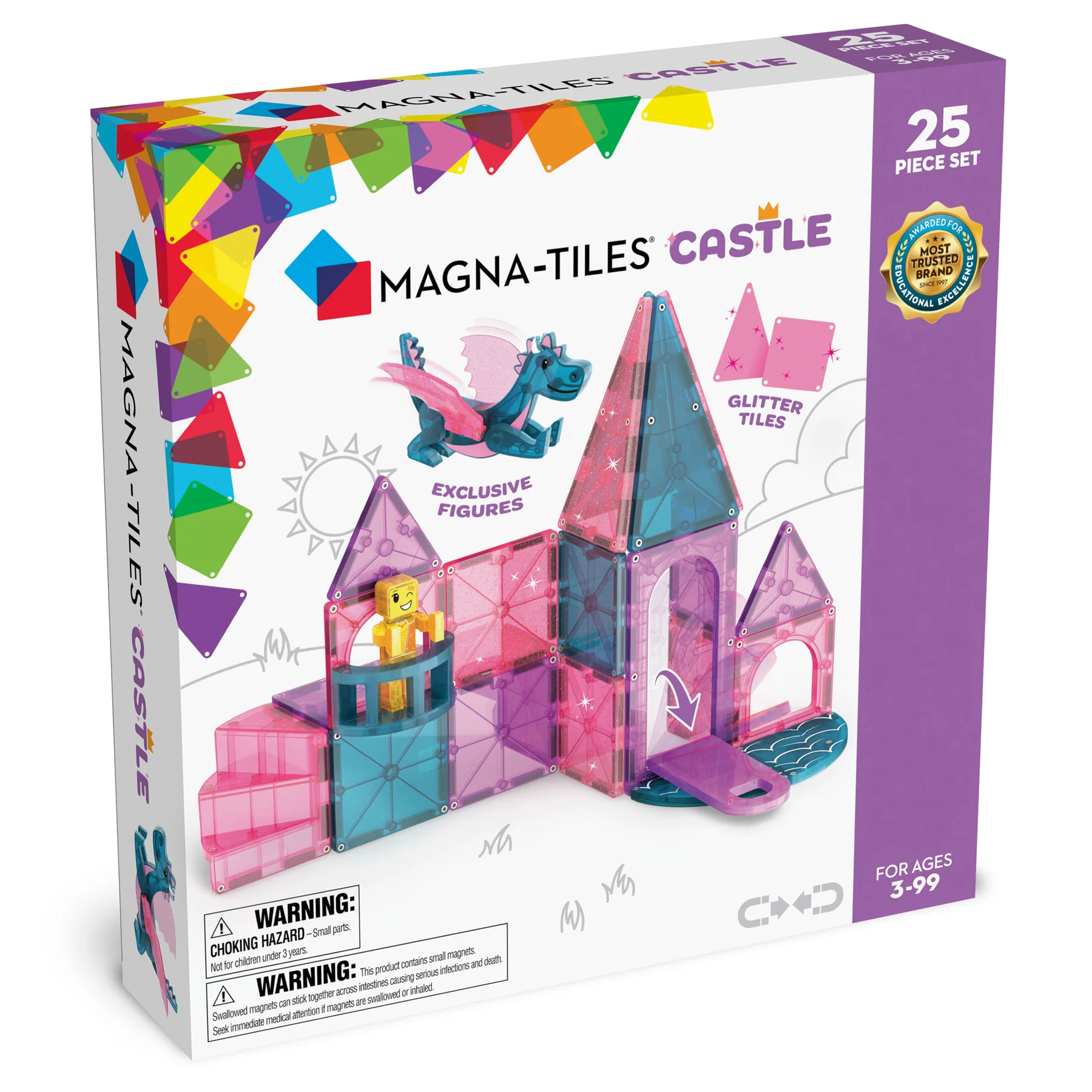 MagnaTiles Castle Deluxe + microMAGS - 25 piece