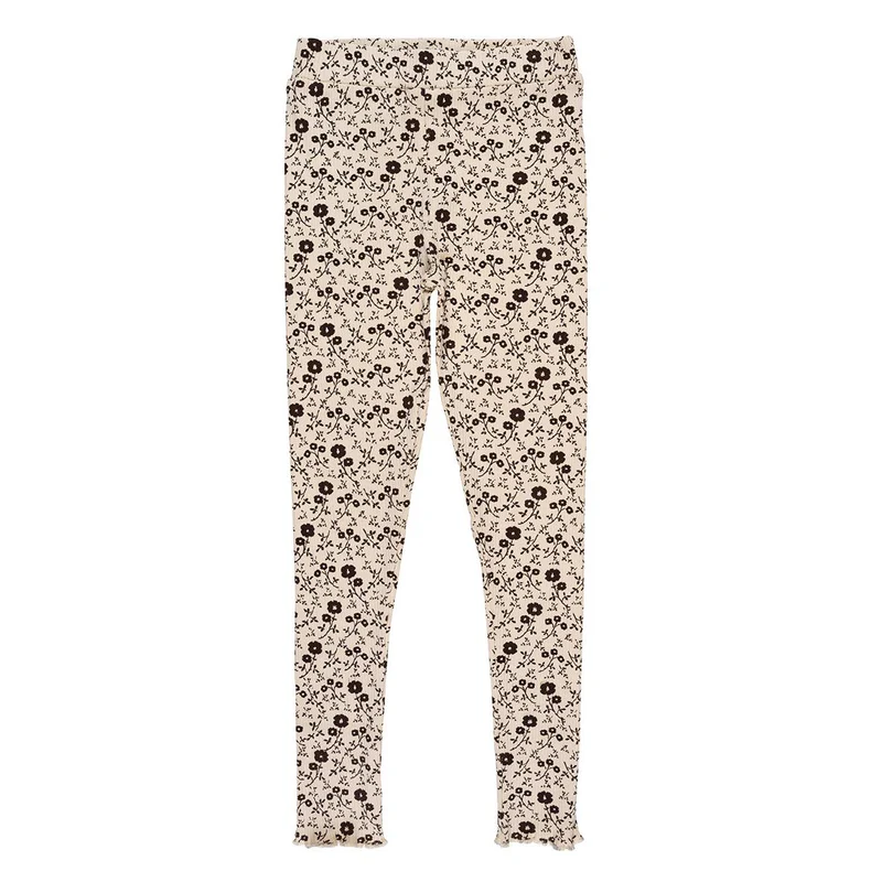 On top of the cake - Fien Rib Legging Aop Flower Brown