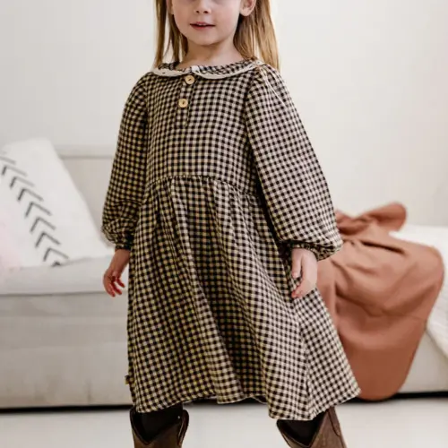 On top of the cake - Morena Dress Brown Check