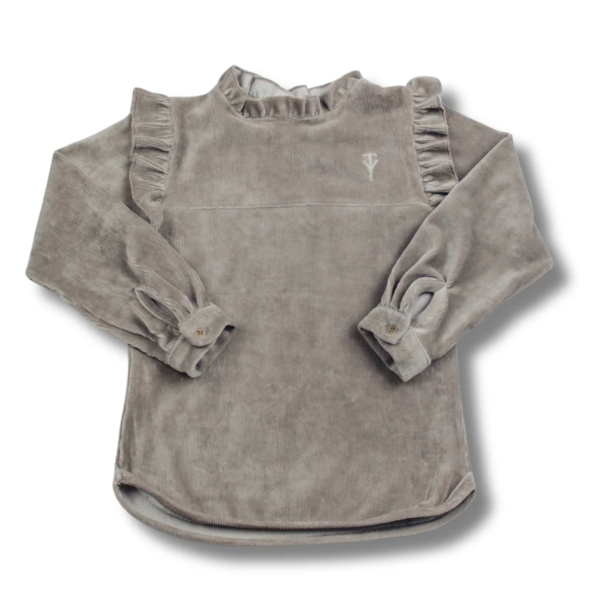 Two You Label - River Blouse Taupe Velvet Rib