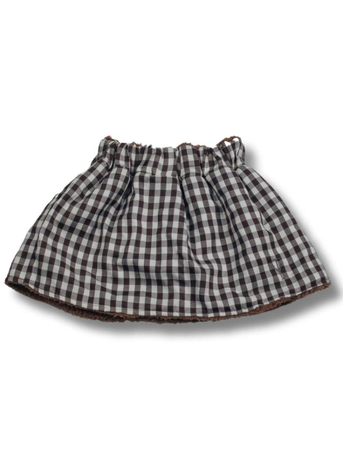 Two You Label - Two In One Beary Skirt Teddy Brown And Chequered